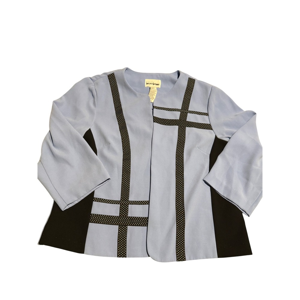 Petite Perceptions 2 Piece Jacket and Top Set 12P Blue Black